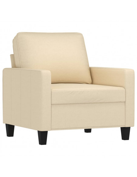 Set di Divani 4 pz con Cuscini Crema in Tessuto