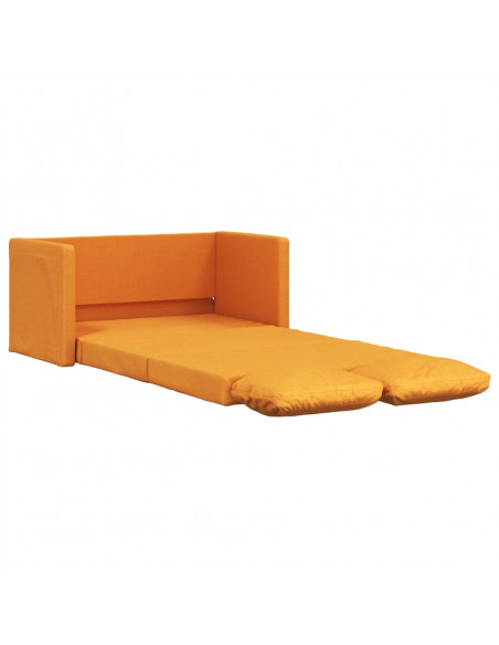 Divano Letto da Terra 2 in 1 Giallo Scuro 112x174x55 cm Tessuto