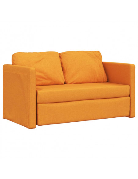 Divano Letto da Terra 2 in 1 Giallo Scuro 112x174x55 cm Tessuto
