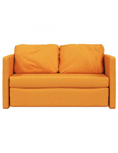 Divano Letto da Terra 2 in 1 Giallo Scuro 112x174x55 cm Tessuto