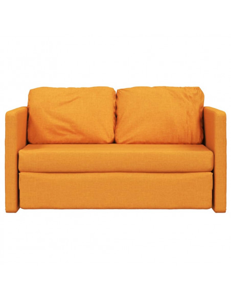 Divano Letto da Terra 2 in 1 Giallo Scuro 112x174x55 cm Tessuto