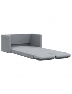 Divano Letto da Terra 2 in 1 Grigio Chiaro 112x174x55cm Tessuto 2