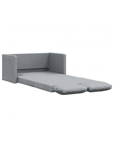 Divano Letto da Terra 2 in 1 Grigio Chiaro 112x174x55cm Tessuto
