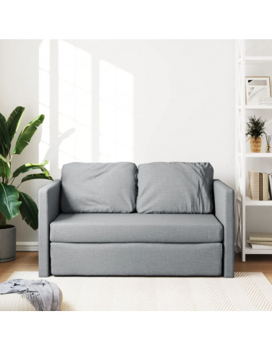 Divano Letto da Terra 2 in 1 Grigio Chiaro 112x174x55cm Tessuto