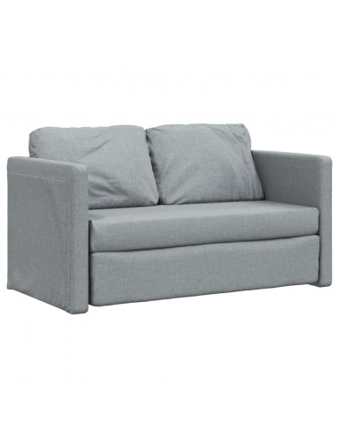 Divano Letto da Terra 2 in 1 Grigio Chiaro 112x174x55cm Tessuto
