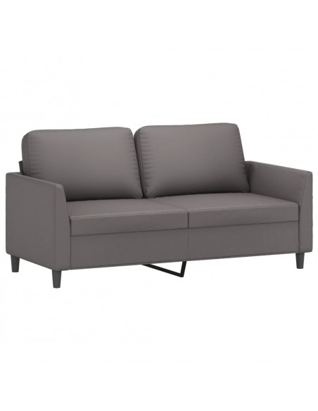 Set di Divani 3 pz con Cuscini Grigio in Similpelle