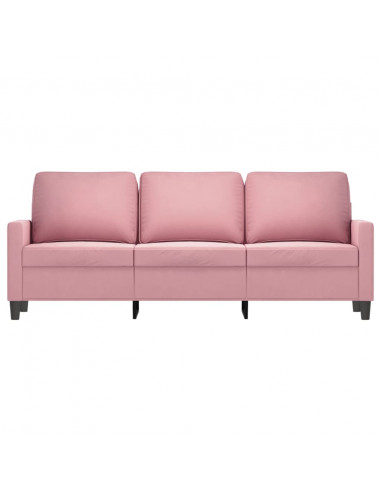 Divano a 3 Posti rosa 180 cm in Velluto