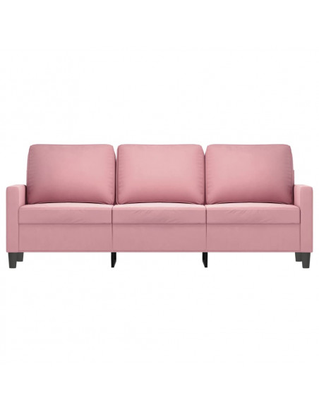 Divano a 3 Posti rosa 180 cm in Velluto