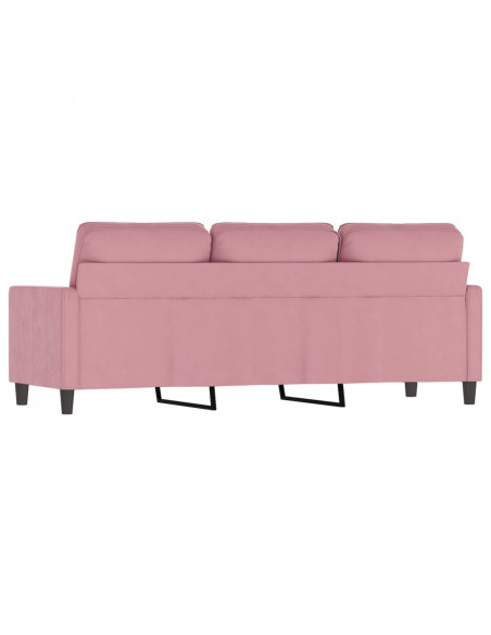 Divano a 3 Posti rosa 180 cm in Velluto