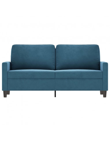 Divano a 2 Posti Blu 140 cm in Velluto