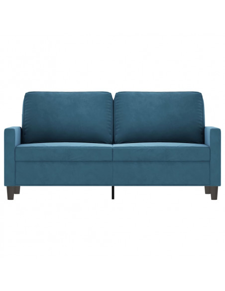 Divano a 2 Posti Blu 140 cm in Velluto