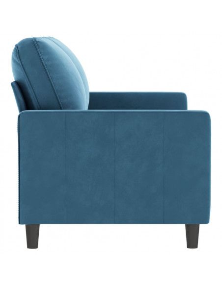 Divano a 2 Posti Blu 140 cm in Velluto