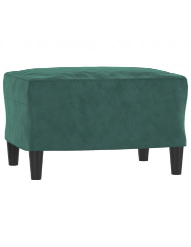 Divano a 3 Posti con Poggiapiedi Verde scuro 180 cm in Velluto
