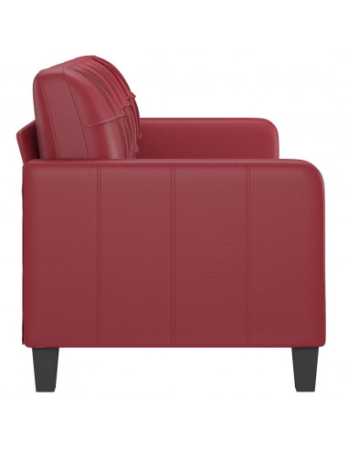 Divano a 3 Posti Rosso Vino 180 cm in Similpelle