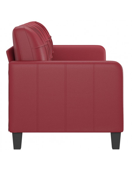 Divano a 3 Posti Rosso Vino 180 cm in Similpelle