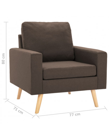 Set Divani 2 pz in Tessuto Marrone