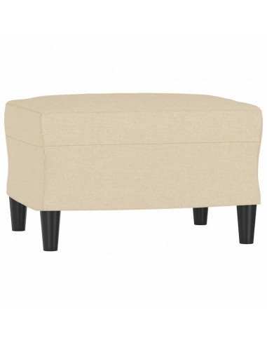 Poltrona con Poggiapiedi Crema 60 cm in Tessuto