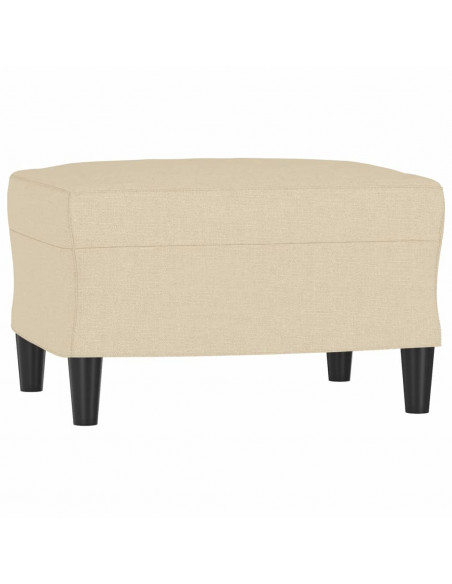 Poltrona con Poggiapiedi Crema 60 cm in Tessuto