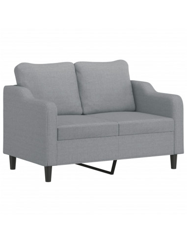 Set di Divani 3 pz con Cuscini Grigio Chiaro in Tessuto