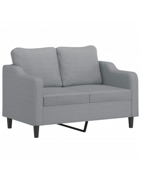 Set di Divani 3 pz con Cuscini Grigio Chiaro in Tessuto
