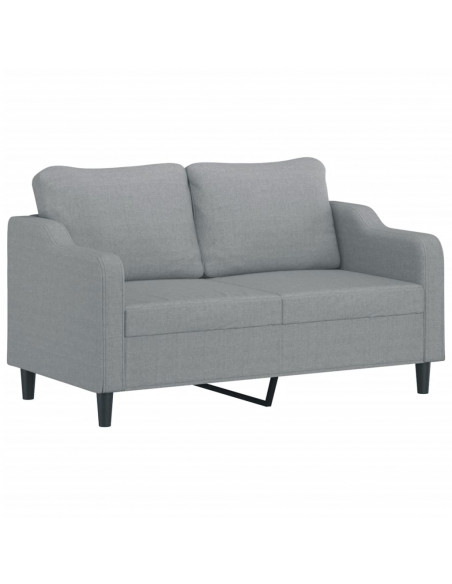 Set di Divani 3 pz con Cuscini Grigio Chiaro in Tessuto