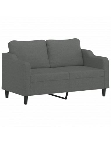 Set di Divani 3 pz con Cuscini Grigio Scuro in Tessuto
