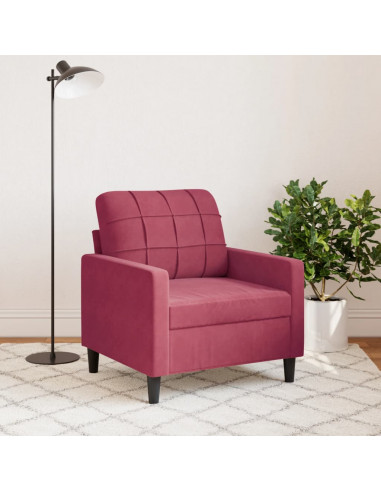 Poltrona Rosso Vino 60 cm Velluto