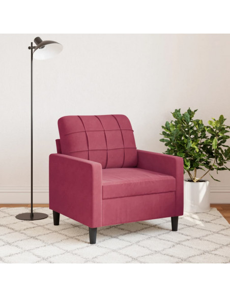 Poltrona Rosso Vino 60 cm Velluto