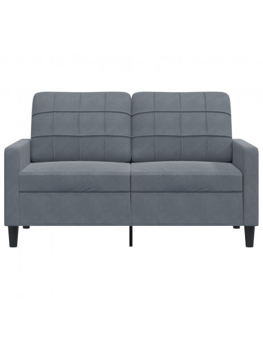 Divano a 2 Posti grigio scuro 120 cm in Velluto