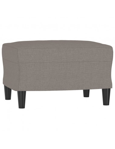 Divano a 3 Posti con Poggiapiedi Tortora 180 cm in Tessuto