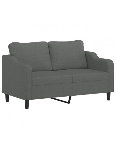 Set di Divani 3 pz con Cuscini Grigio Scuro in Tessuto