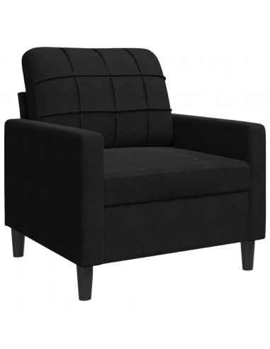 Poltrona Nero 60 cm Velluto
