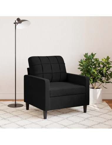 Poltrona Nero 60 cm Velluto