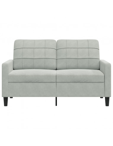 Divano a 2 Posti Grigio Chiaro 120 cm in Velluto