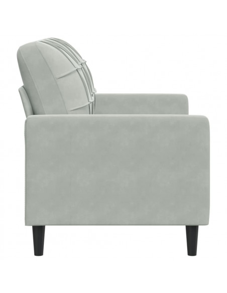 Divano a 2 Posti Grigio Chiaro 120 cm in Velluto