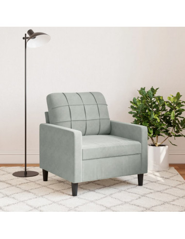 Poltrona Grigio Chiaro 60 cm Velluto