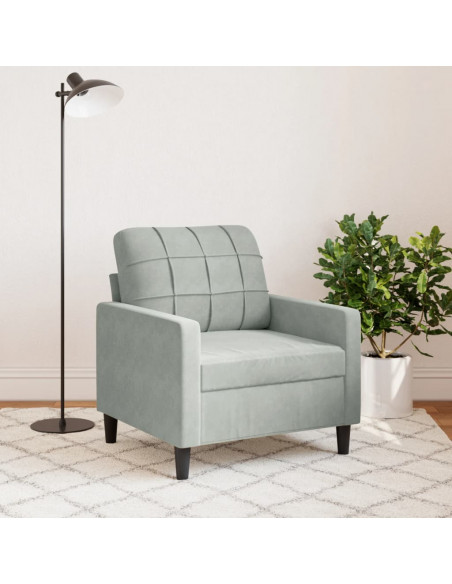 Poltrona Grigio Chiaro 60 cm Velluto