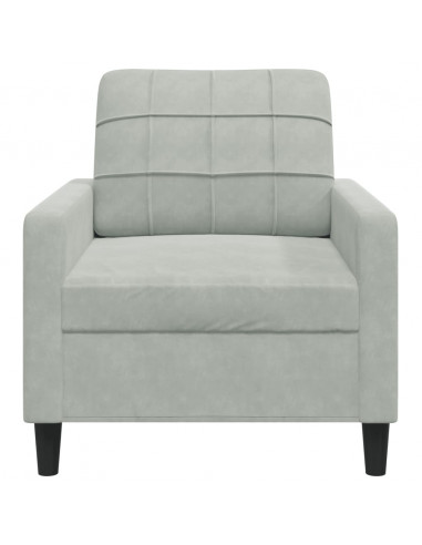 Poltrona Grigio Chiaro 60 cm Velluto