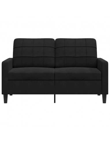 Divano a 2 Posti Nero 120 cm in Velluto