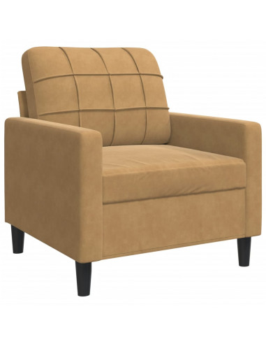 Poltrona Marrone 60 cm Velluto