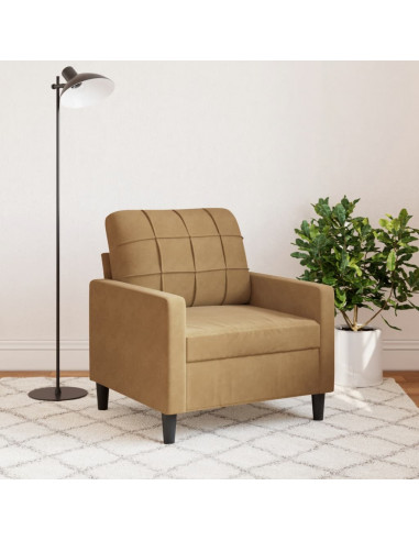 Poltrona Marrone 60 cm Velluto
