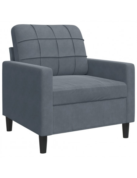 Poltrona Grigio Scuro 60 cm Velluto