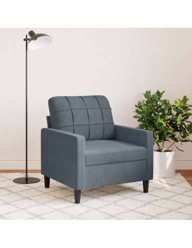 Poltrona Grigio Scuro 60 cm Velluto