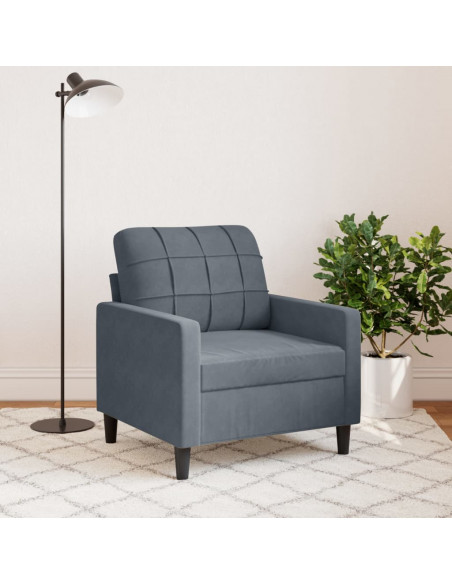 Poltrona Grigio Scuro 60 cm Velluto