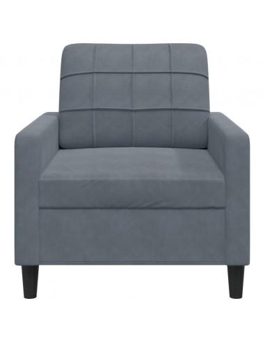 Poltrona Grigio Scuro 60 cm Velluto