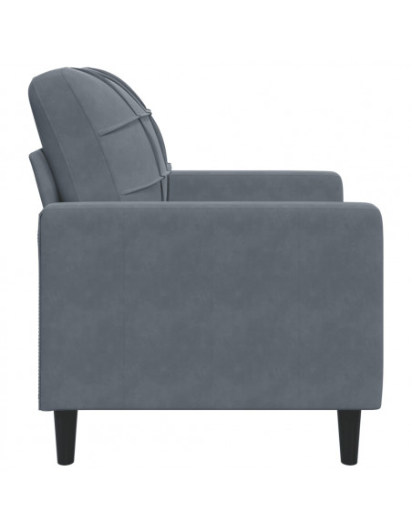 Poltrona Grigio Scuro 60 cm Velluto