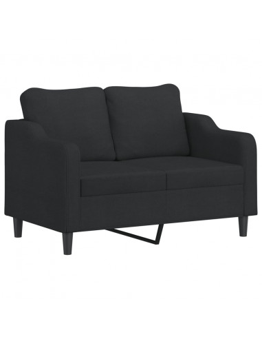 Set Divani 3 pz con Cuscini Nero in Tessuto