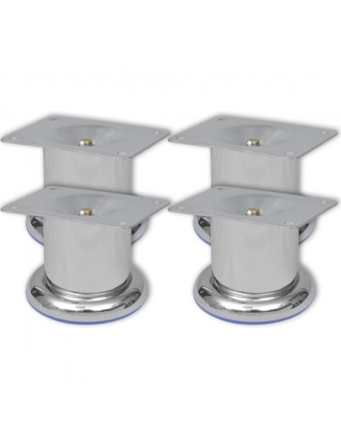 Piedini Rotondi per Divani 8 pz Cromati 60 mm