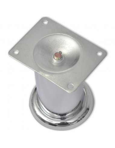 Piedini Rotondi per Divani 8 pz Cromati 60 mm