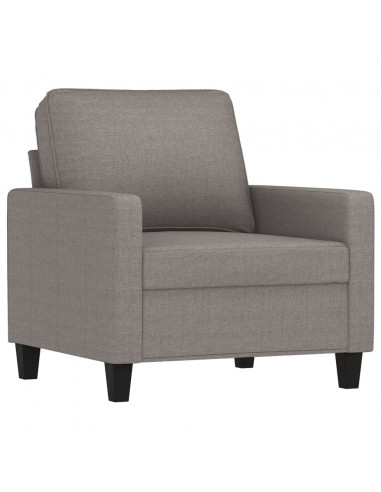 Set di Divani 3 pz con Cuscini Tortora in Tessuto